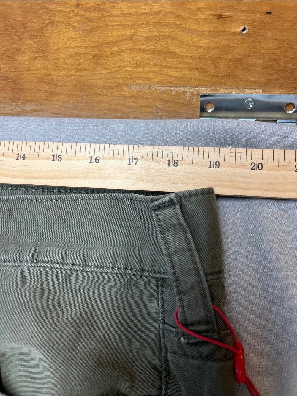 True Religion Olive Green Straight Jeans with Distressed Patchwork
